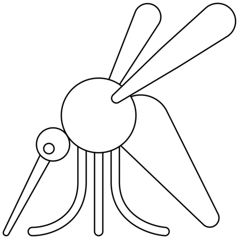 Mosquito Emoji Coloring Page